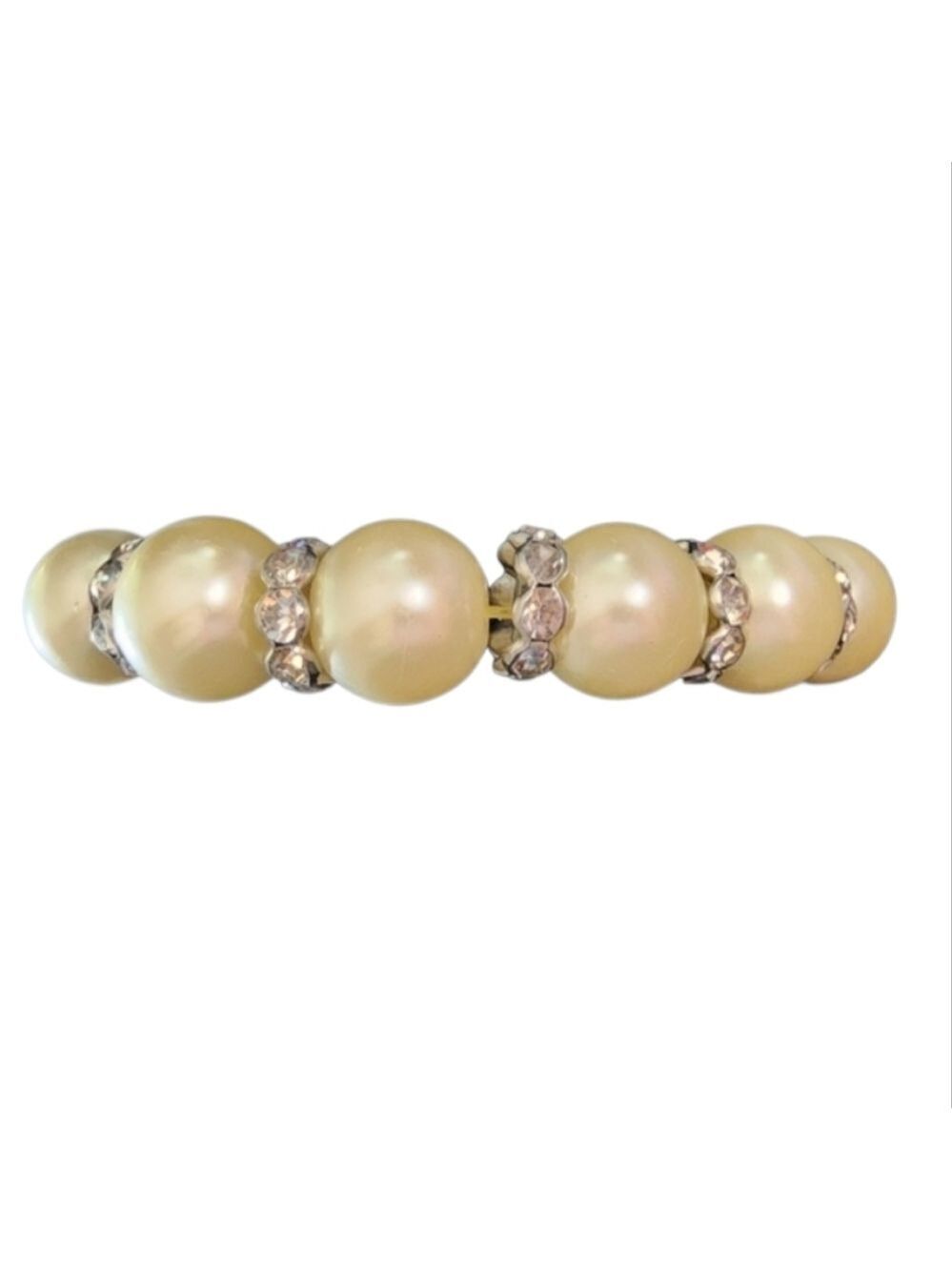 Cream Faux Pearl Stretch Bracelet
